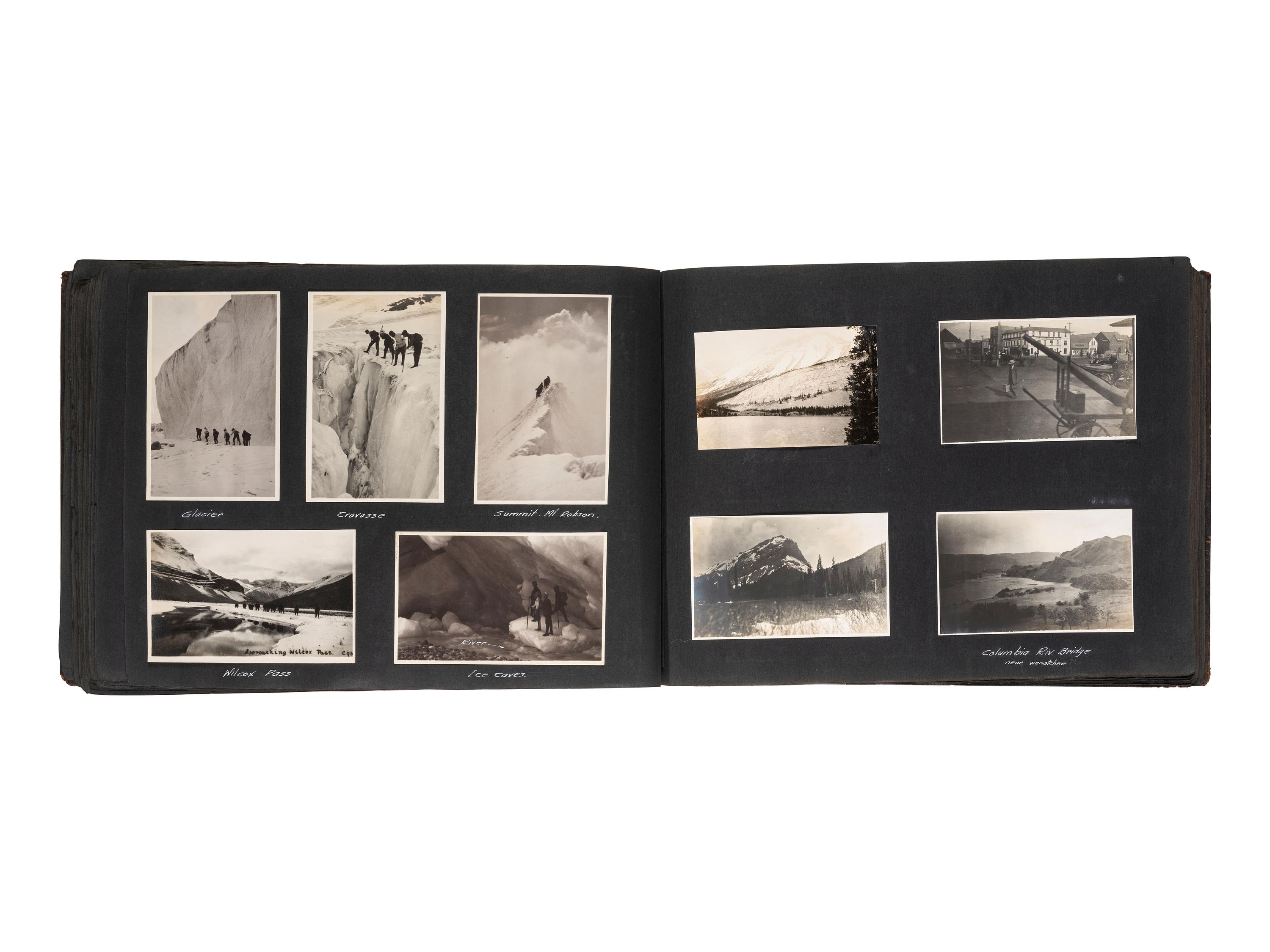 [NATIVE AMERICANS] -- [WESTERN AMERICANA & CANADA]. Album containing photographs of Native American subjects and scenic views of the Western United States and Canada. Ca 1910s.