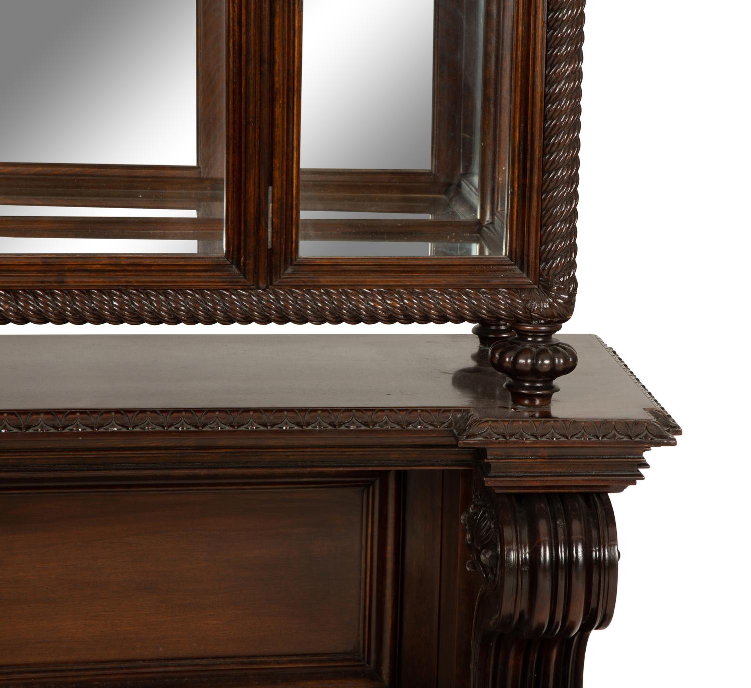 A Neoclassical Style Carved Mahogany Vitrine Cabinet — Circa 1900