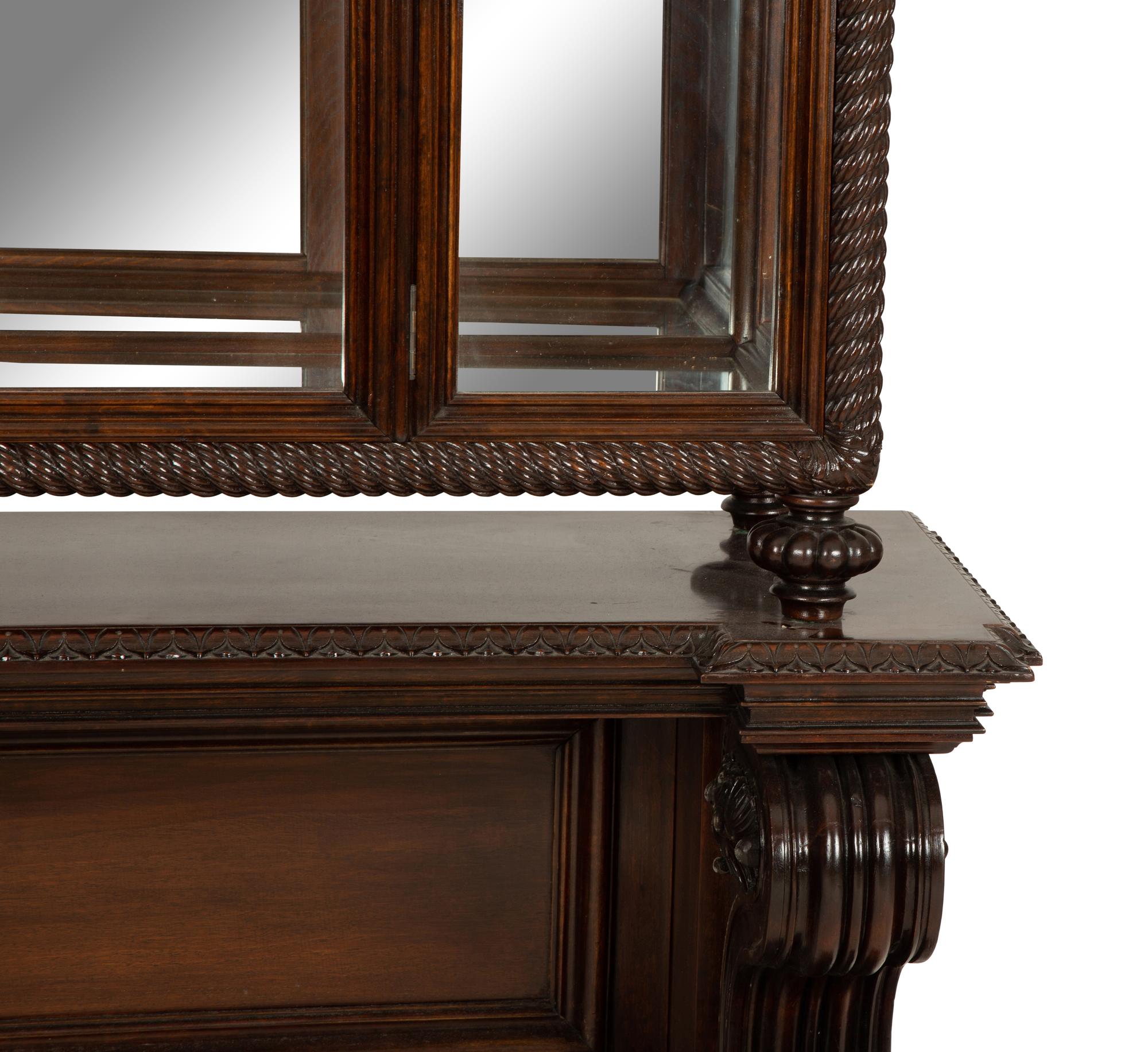A Neoclassical Style Carved Mahogany Vitrine Cabinet — Circa 1900