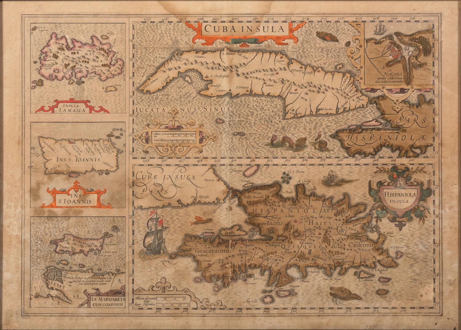 HONDIUS, Henricus (1597-1651). Cuba Insula . Amsterdam, ca 1606 or later.