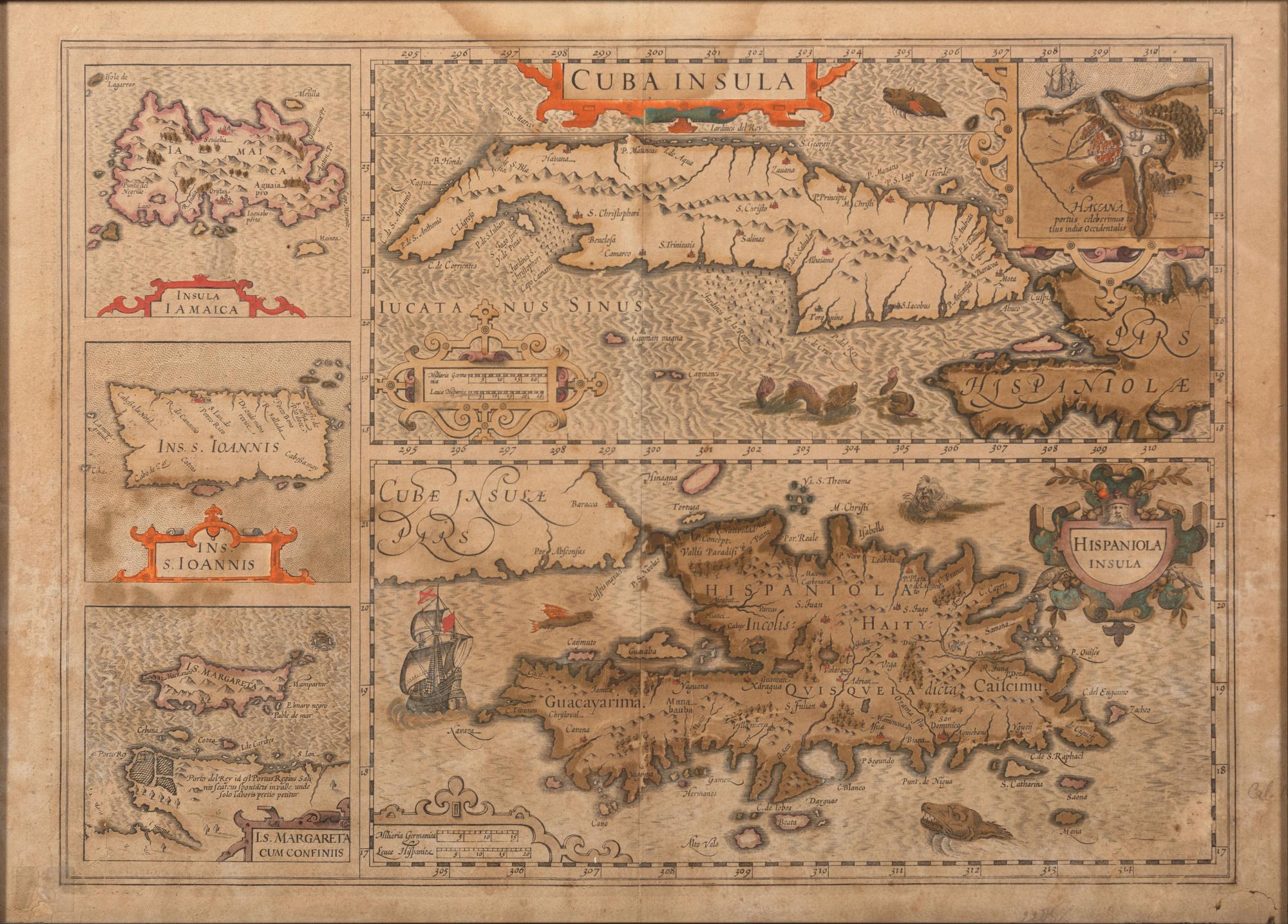 HONDIUS, Henricus (1597-1651). Cuba Insula . Amsterdam, ca 1606 or later.