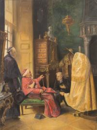 Attributed to Jehan Georges Vibert, (French, 1840-1902), La Presentation de la Sout