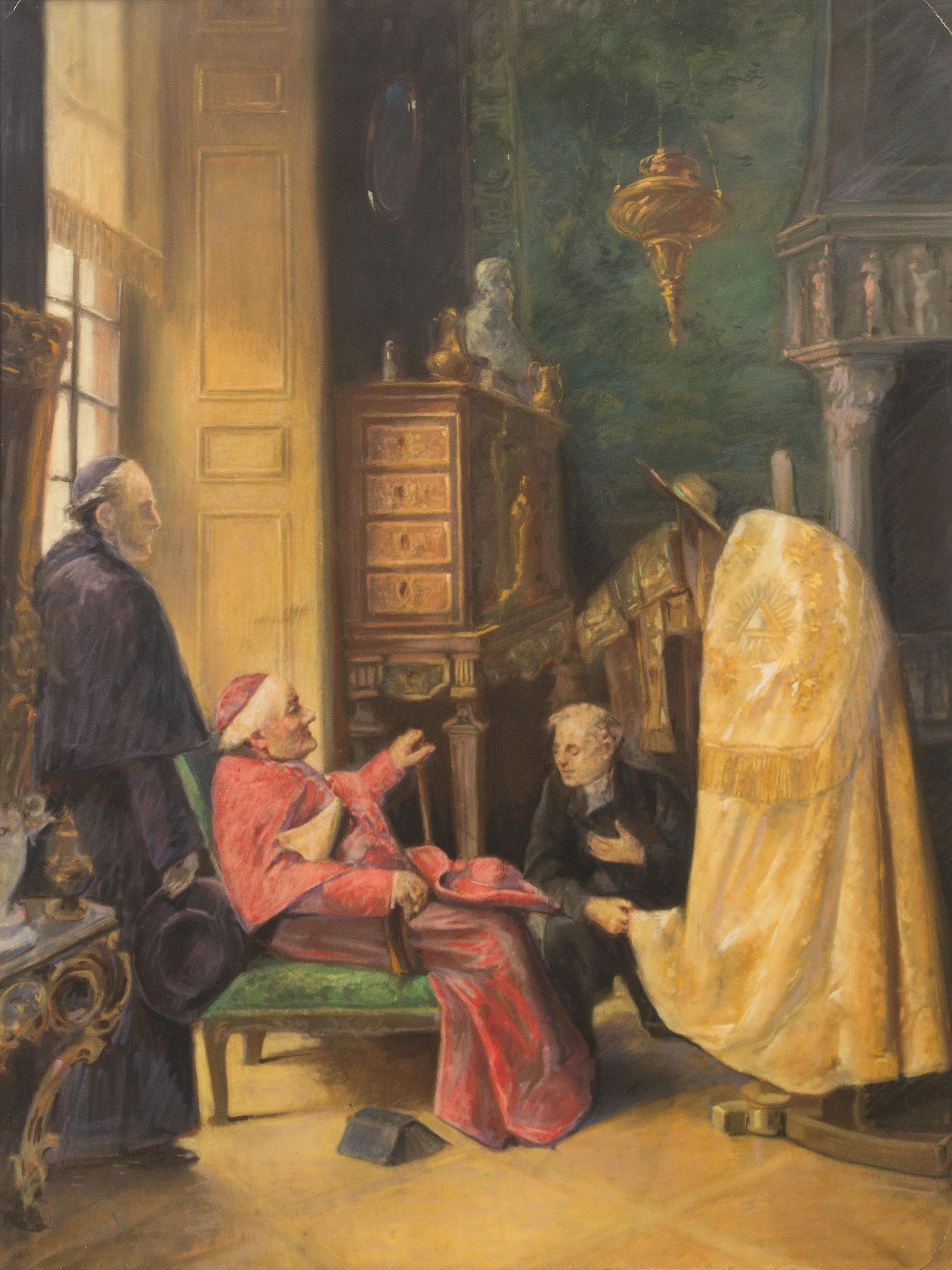 Attributed to Jehan Georges Vibert, (French, 1840-1902), La Presentation de la Sout