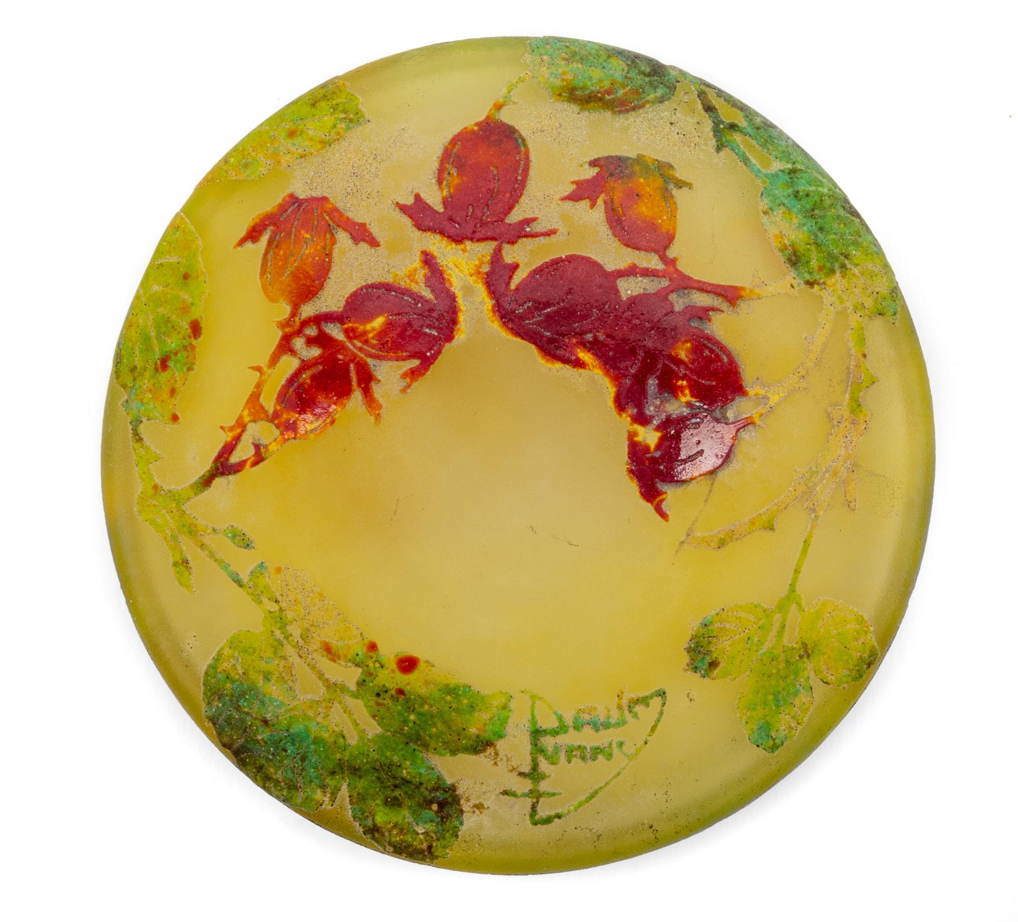 Daum, France, Early 20th Century, Cameo Glass Lid