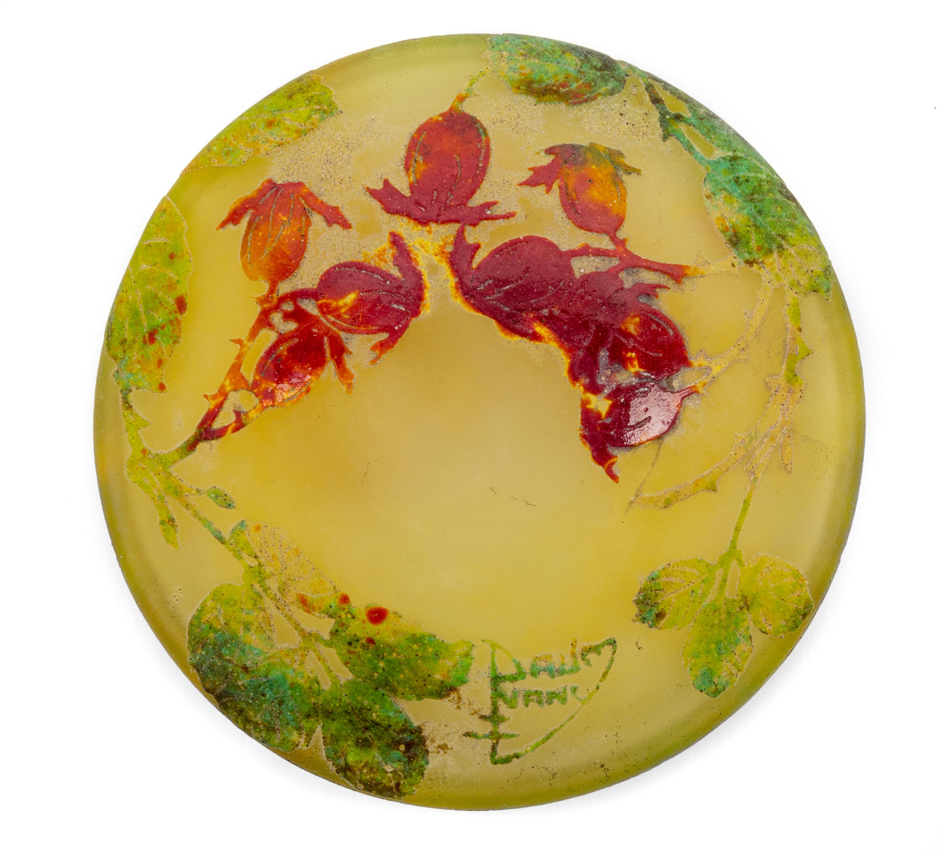 Daum, France, Early 20th Century, Cameo Glass Lid