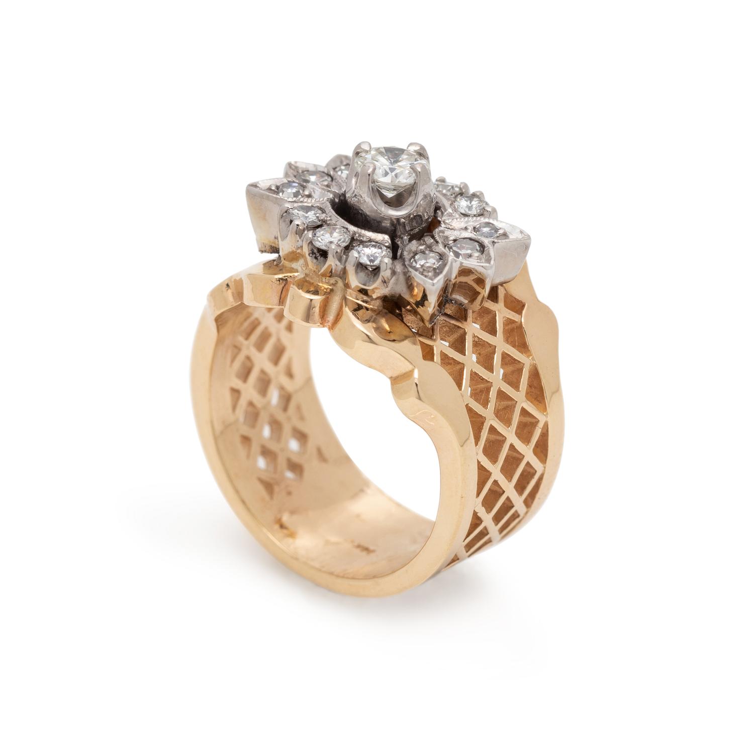 BICOLOR GOLD AND DIAMOND RING