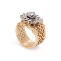 BICOLOR GOLD AND DIAMOND RING