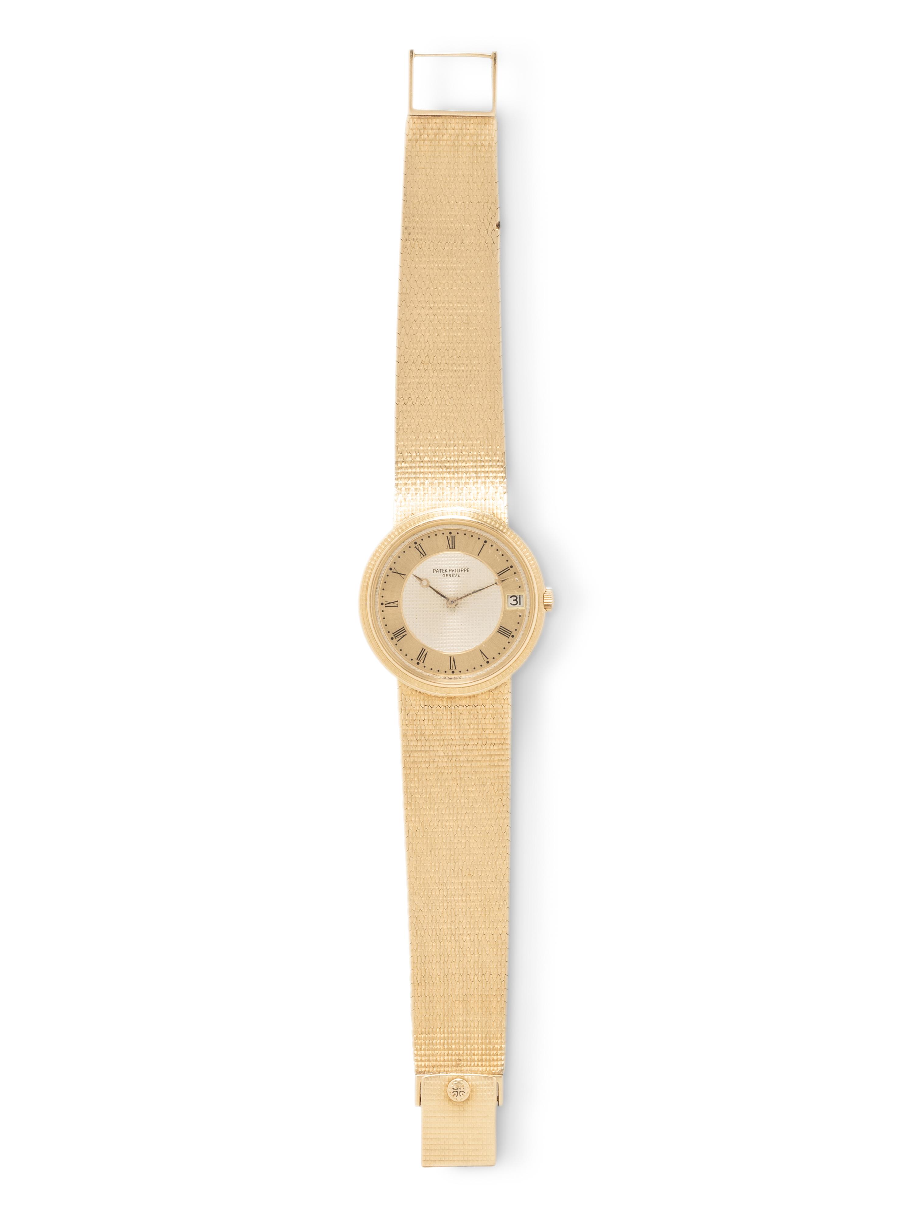 PATEK PHILIPPE, REF. 3801/3 18K YELLOW GOLD 'CALATRAVA' DATE WATCH