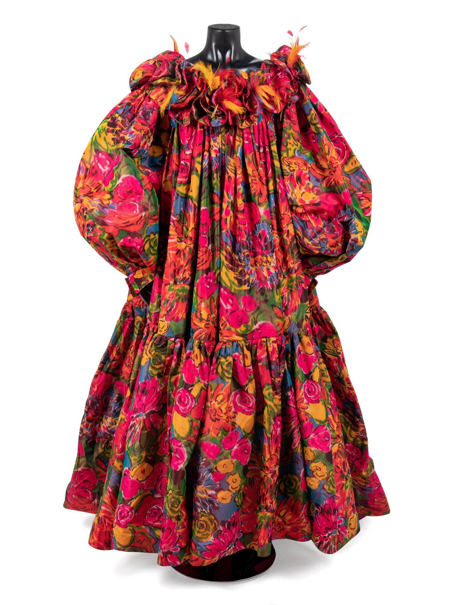 Nina Ricci Floral Print Evening Dress, 1990-91