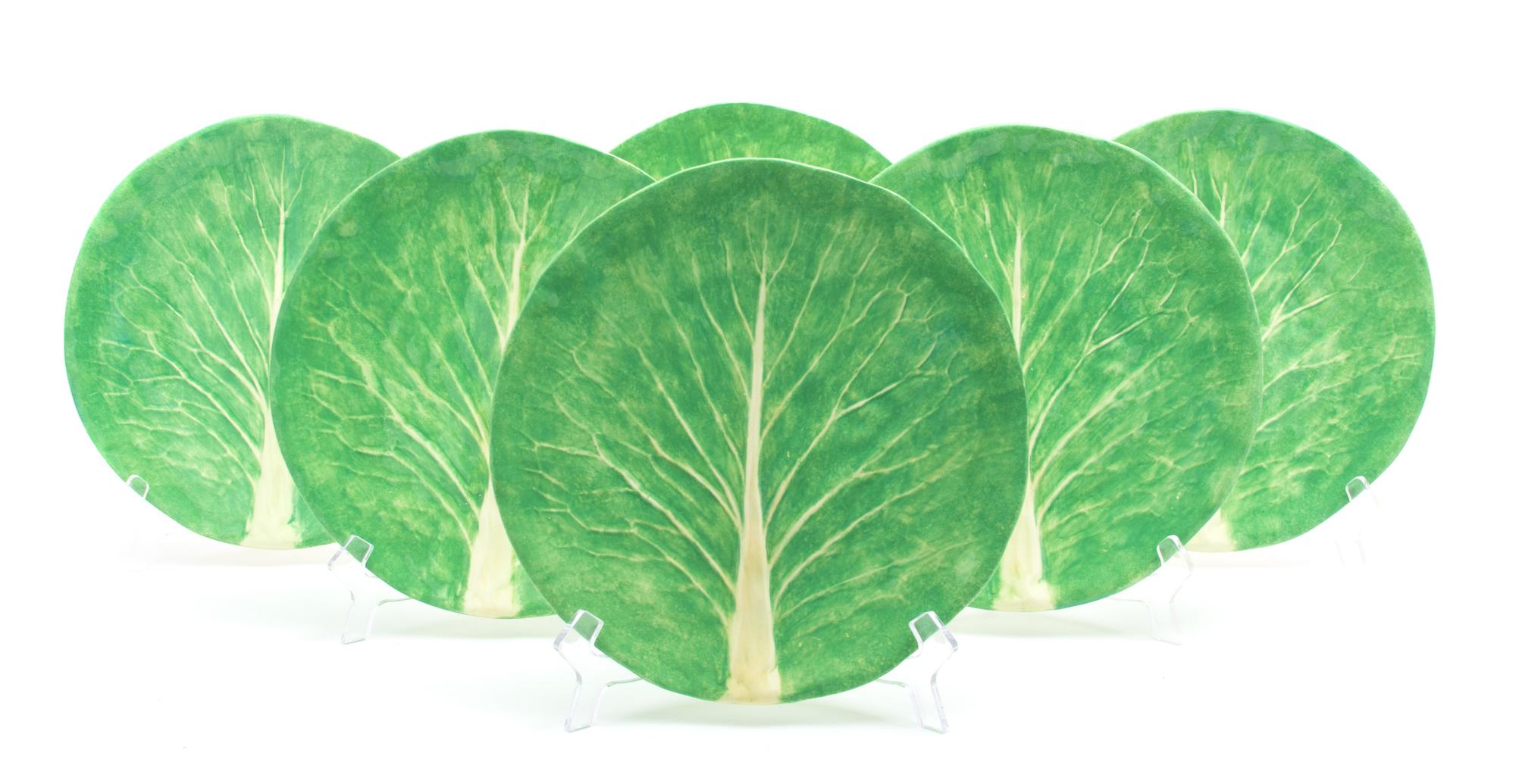 A Set of Six Dodie Thayer Lettuceware Dinner Plates Diameter 10 inches. — 20TH CENTURY
