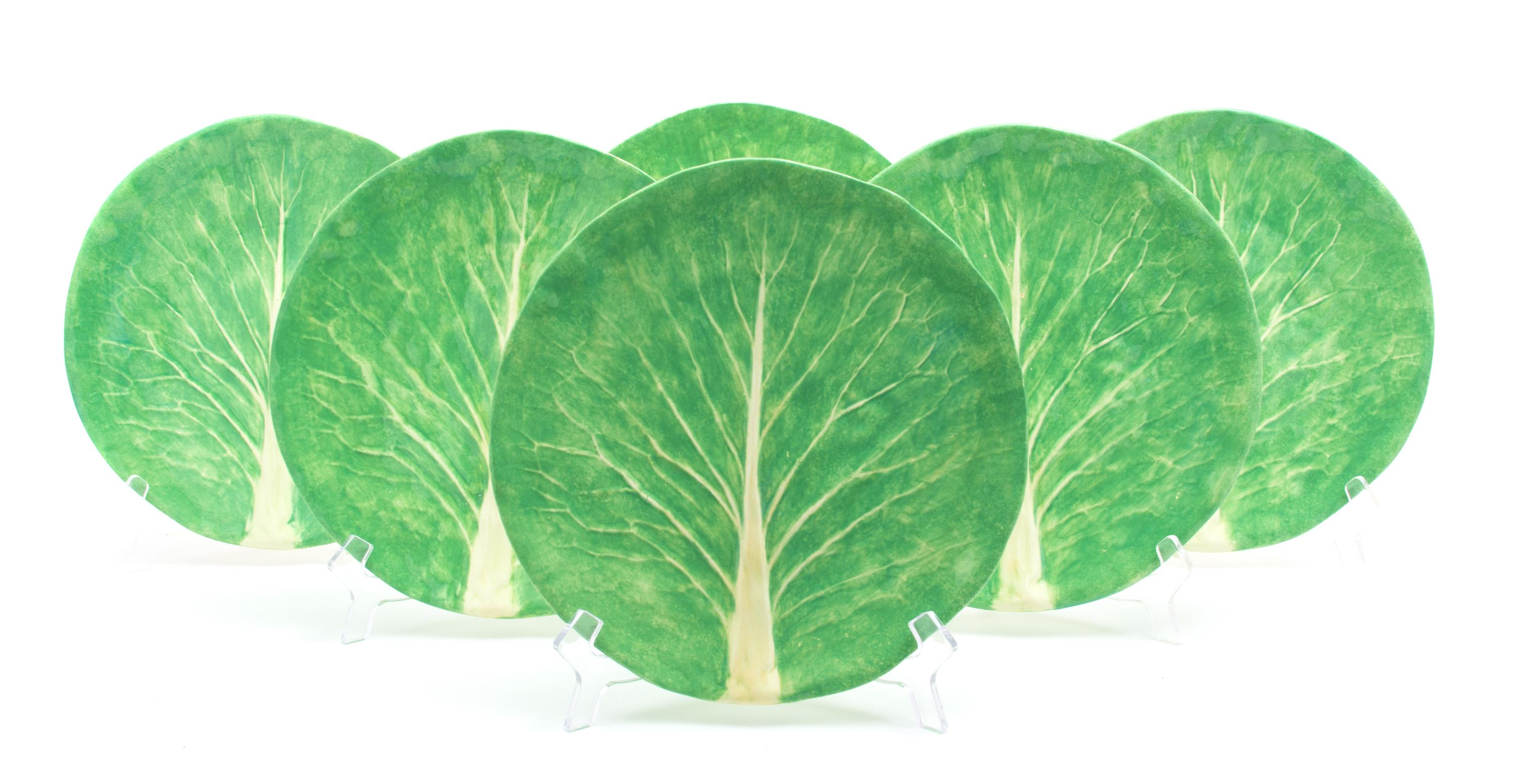 A Set of Six Dodie Thayer Lettuceware Dinner Plates Diameter 10 inches. — 20TH CENTURY