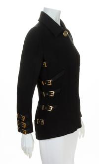 A Gianni Versace Black Bondage Jacket, Size 42.