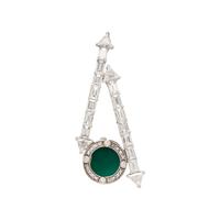 MALACHITE AND DIAMOND ARROW BROOCH