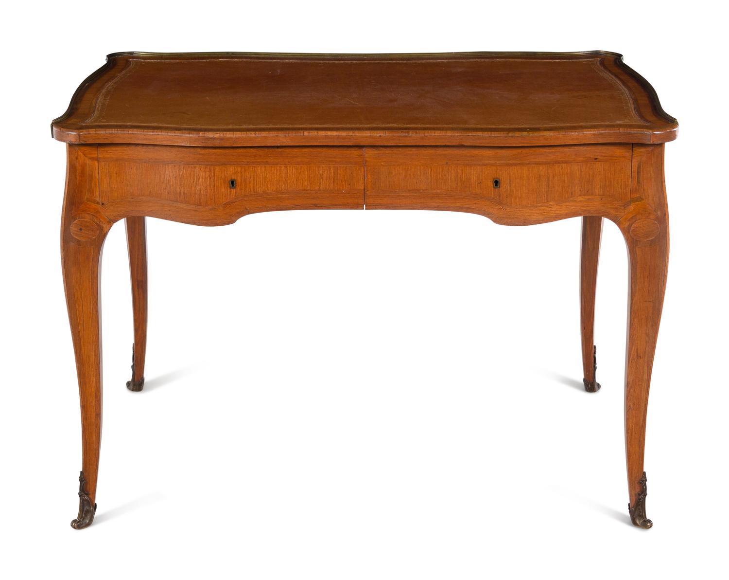 A Louis XV Style Satinwood Writing Table