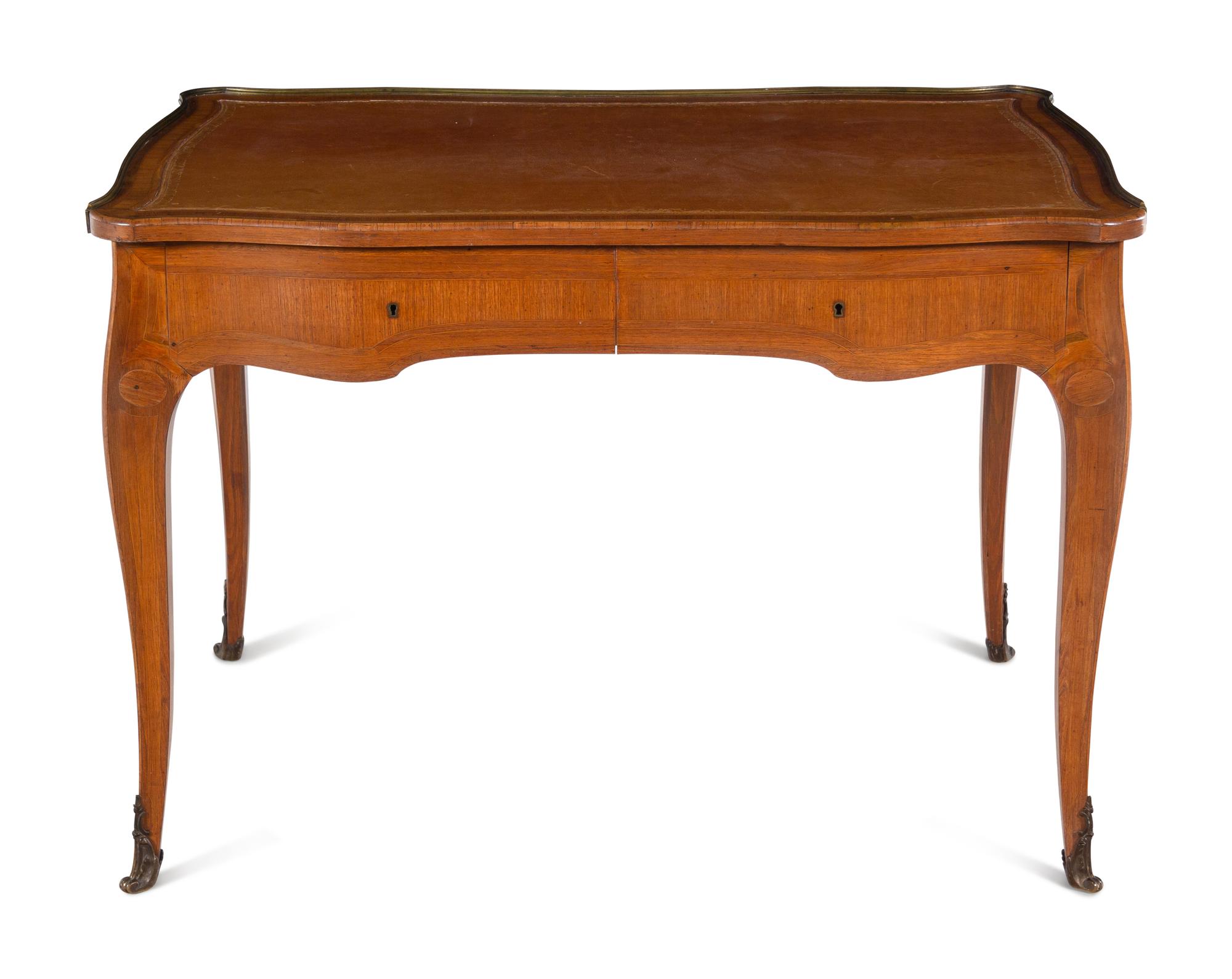 A Louis XV Style Satinwood Writing Table