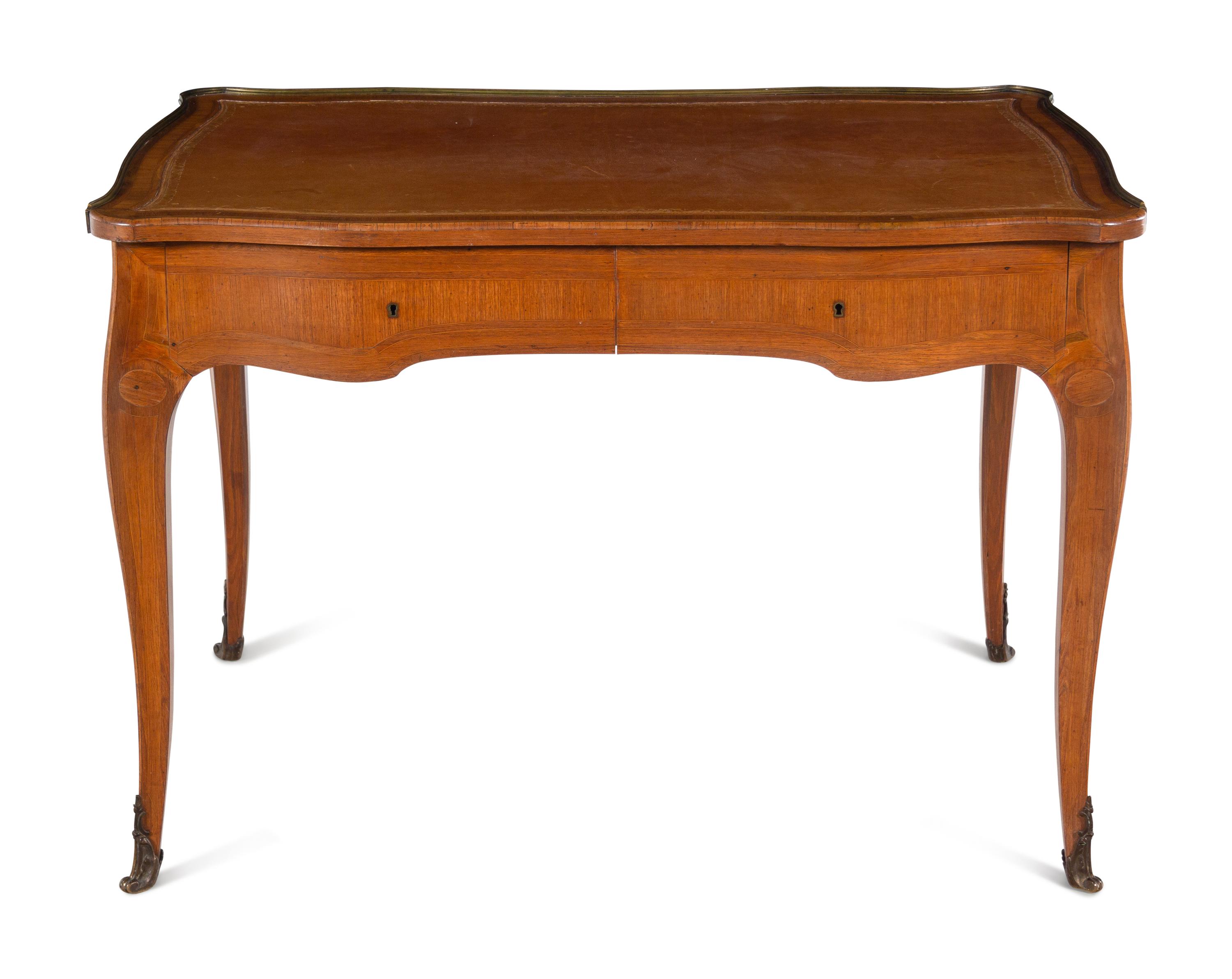 A Louis XV Style Satinwood Writing Table