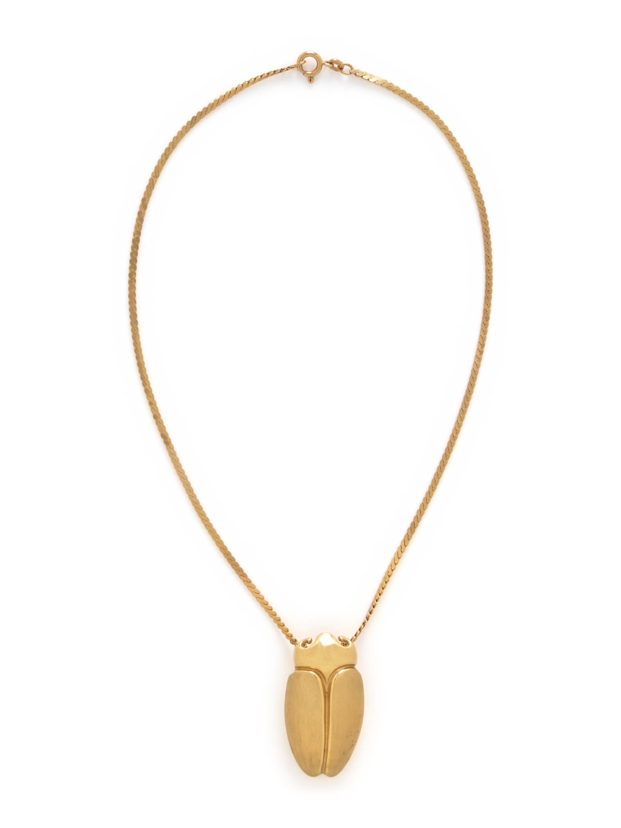 YELLOW GOLD SCARAB PENDANT/NECKLACE