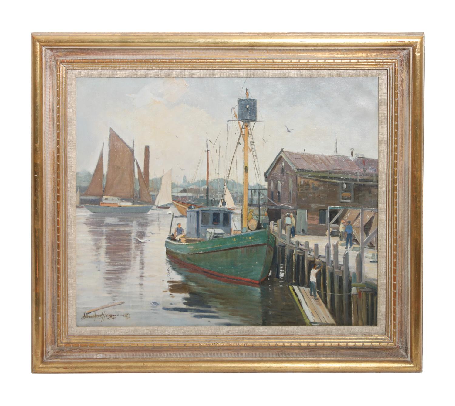 J. Bradford Hogue, (American, 20th Century), Harbor Scene, 1949