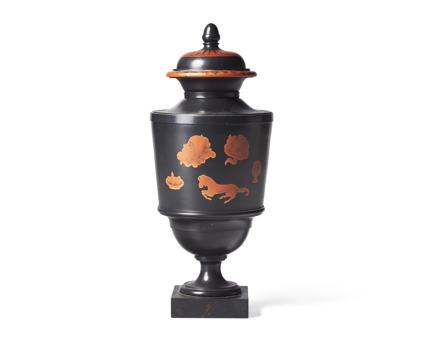 A Wedgwood & Bentley Encaustic-Decorated Covered Vase