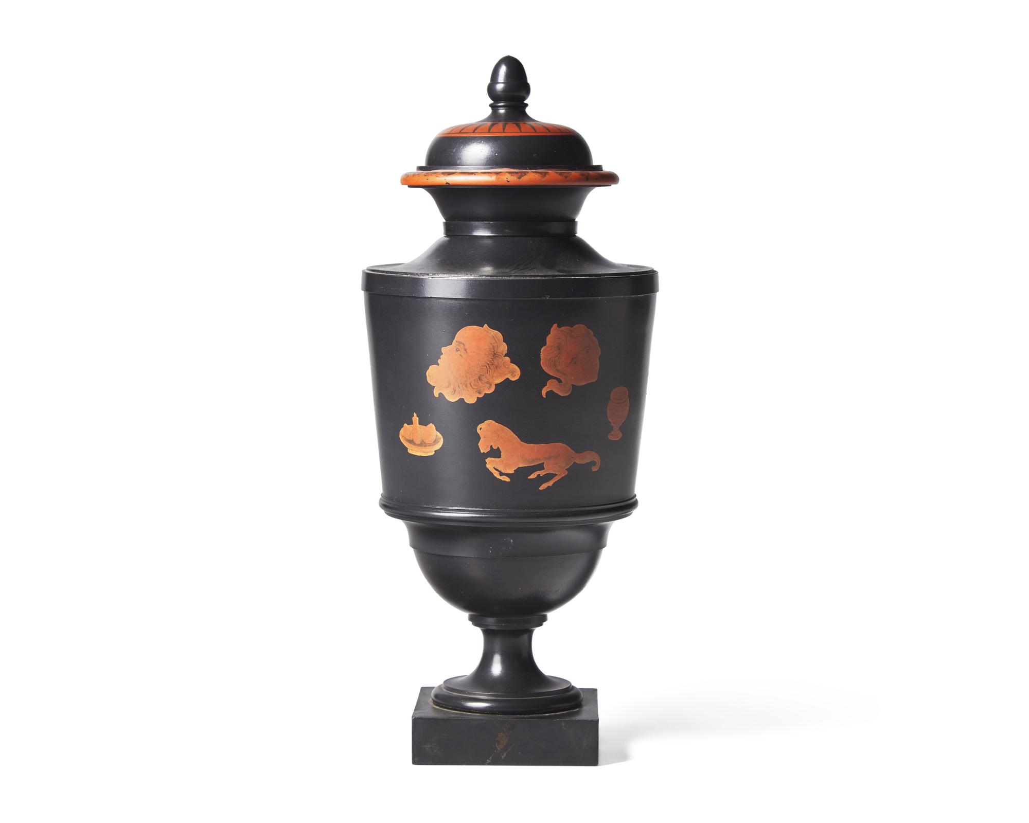 A Wedgwood & Bentley Encaustic-Decorated Covered Vase