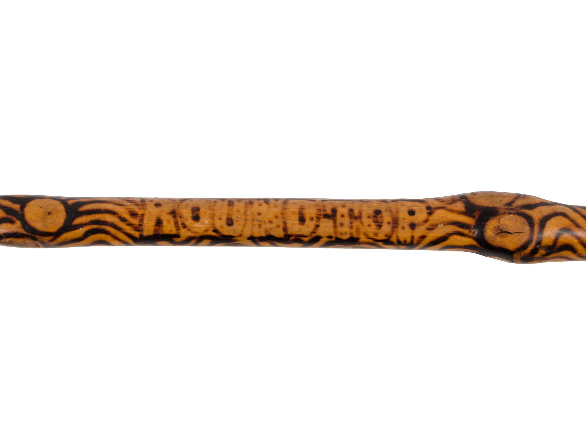 [CIVIL WAR]. Battle of Gettysburg " Round Top" burnished cane.