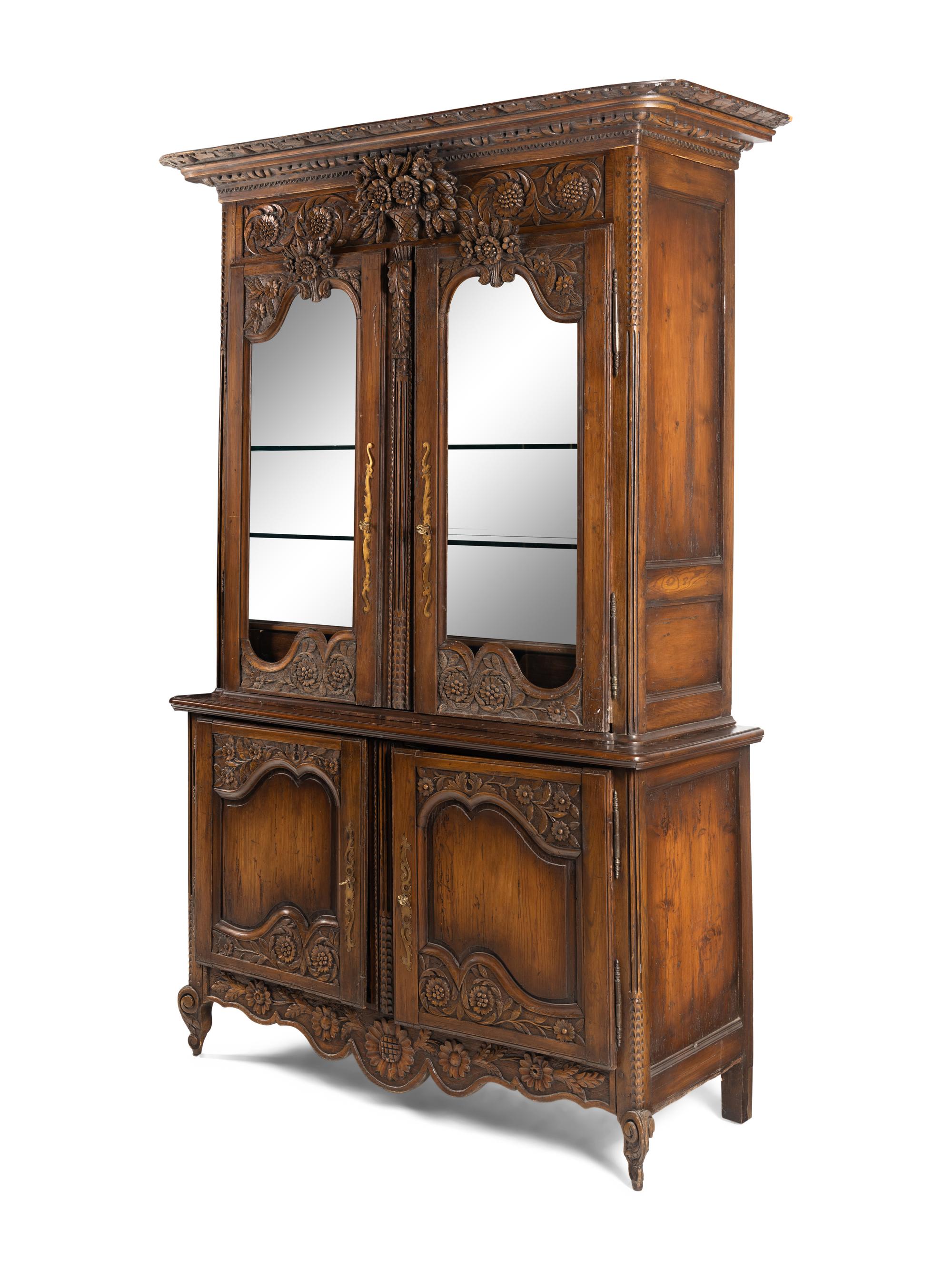 A French Provincial Oak Buffet a Deux Corps