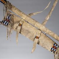 Sioux Beaded Hide Quiver and Bowcase, with Bow and Arrows