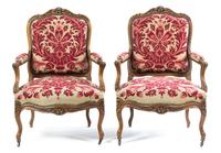 A Louis XV Style Walnut Parlor Suite Width of settee 56 inches. — LATE 19TH CENTURY