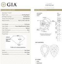A 5.39 Pear Shape Brilliant Cut Fancy Deep Brownish Yellow Diamond,