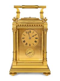 A French Bronze Repeating Carriage Clock with Aiguilles Movement