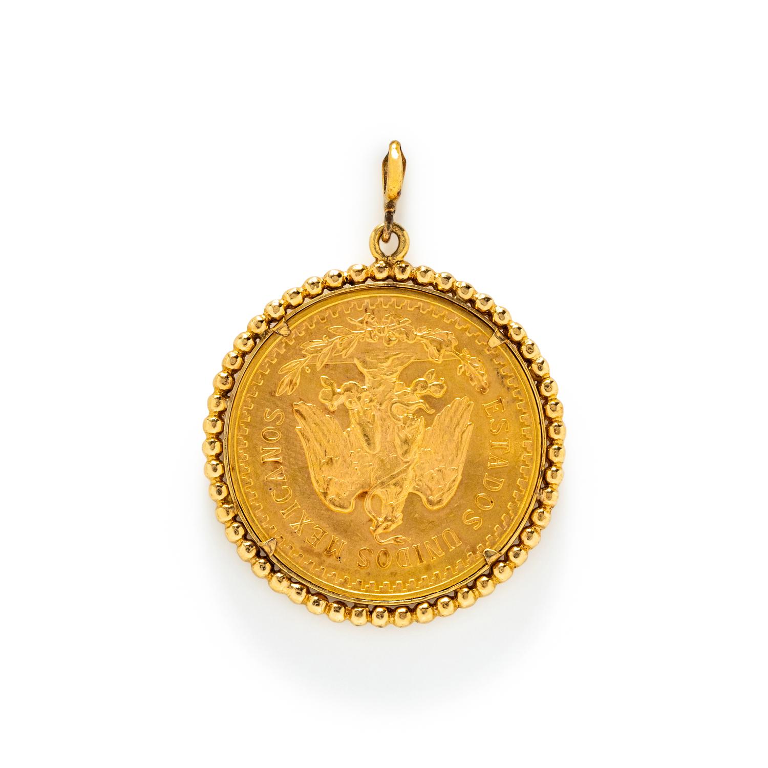 YELLOW GOLD COIN PENDANT
