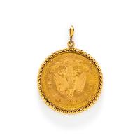 YELLOW GOLD COIN PENDANT