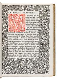 [FINE PRESS - BALLANTYNE PRESS]. RUSKIN, John (1819-1900). [Sesame and Lilies:] Of King’s Treasuries . -- Of Queen’s Gardens . London: Ballantyne Press for George Allen, 1899.