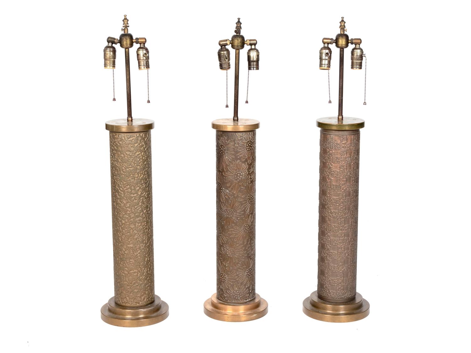 Three French Bronze Wallpaper Printing Rollers — LATE 19TH/EARLY CENTURY