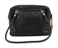 A Bottega Veneta Black Intrecciato Bag
