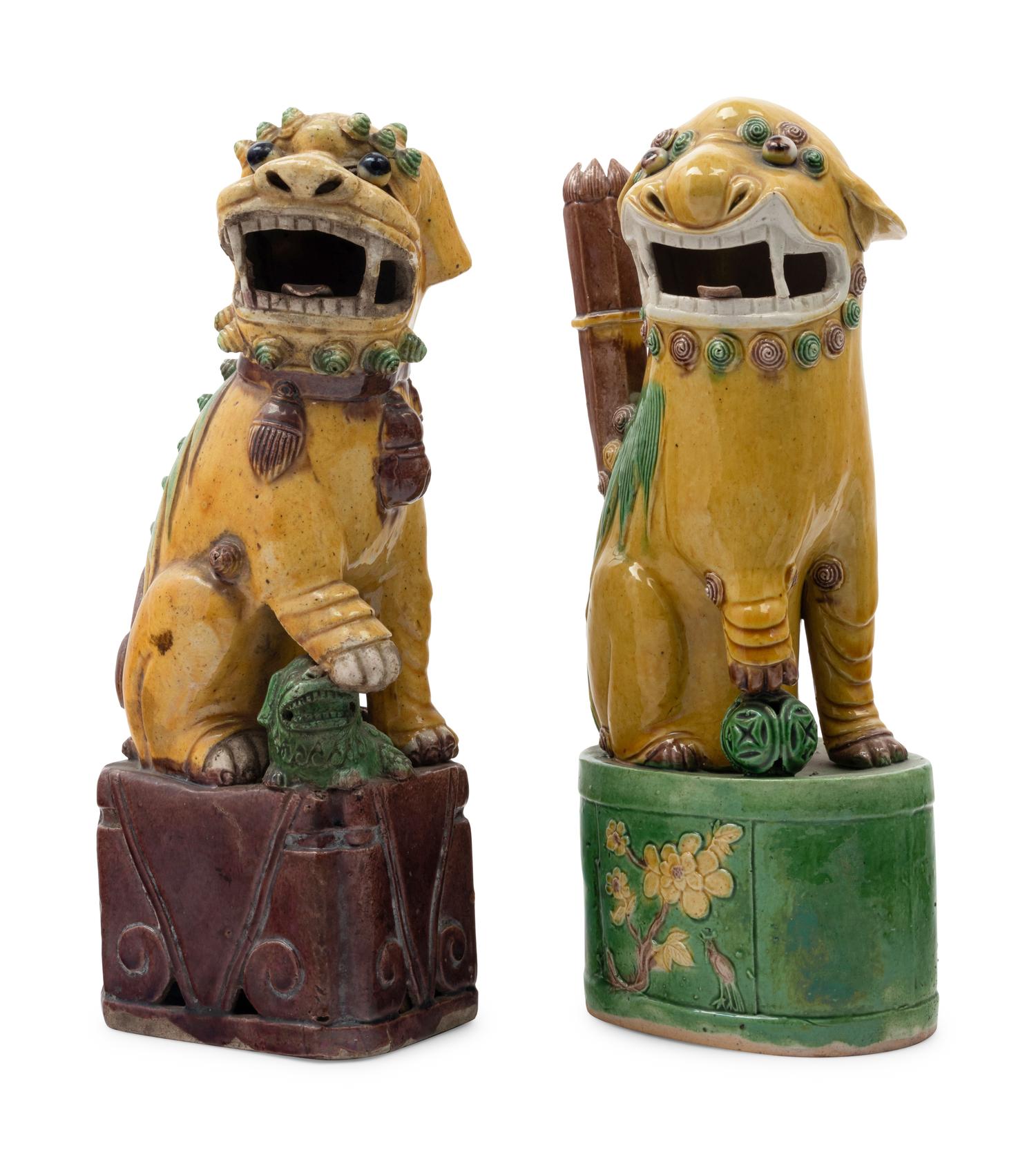 Nine Chinese Porcelain Figures of Fu Lions