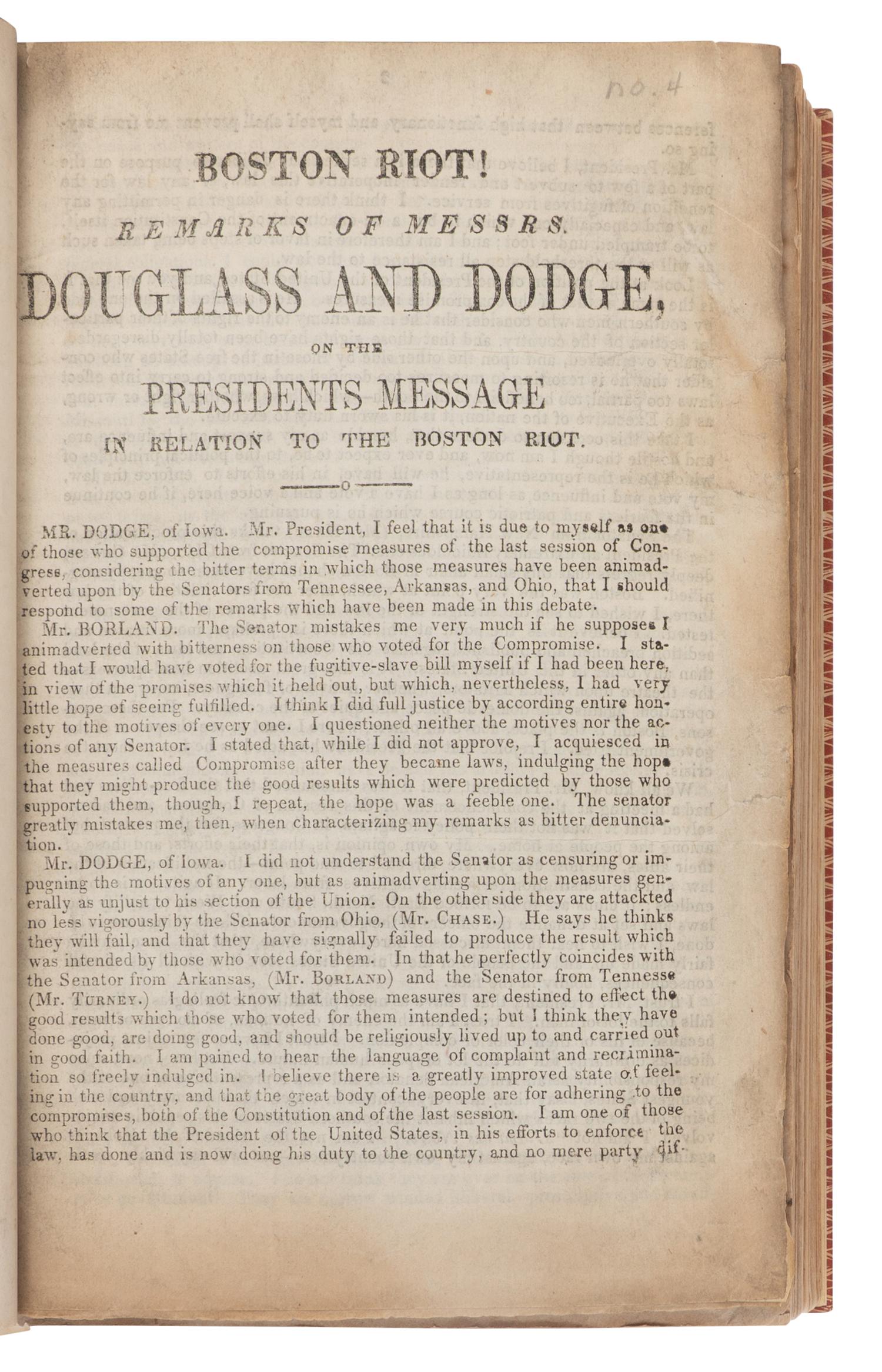 DOUGLAS, Stephen Arnold (1813-1861). A sammelband of 42 titles, including: