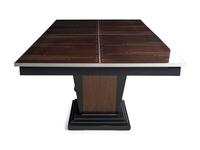A Chrome-Inlaid Rosewood Two-Pedestal Dining Table
