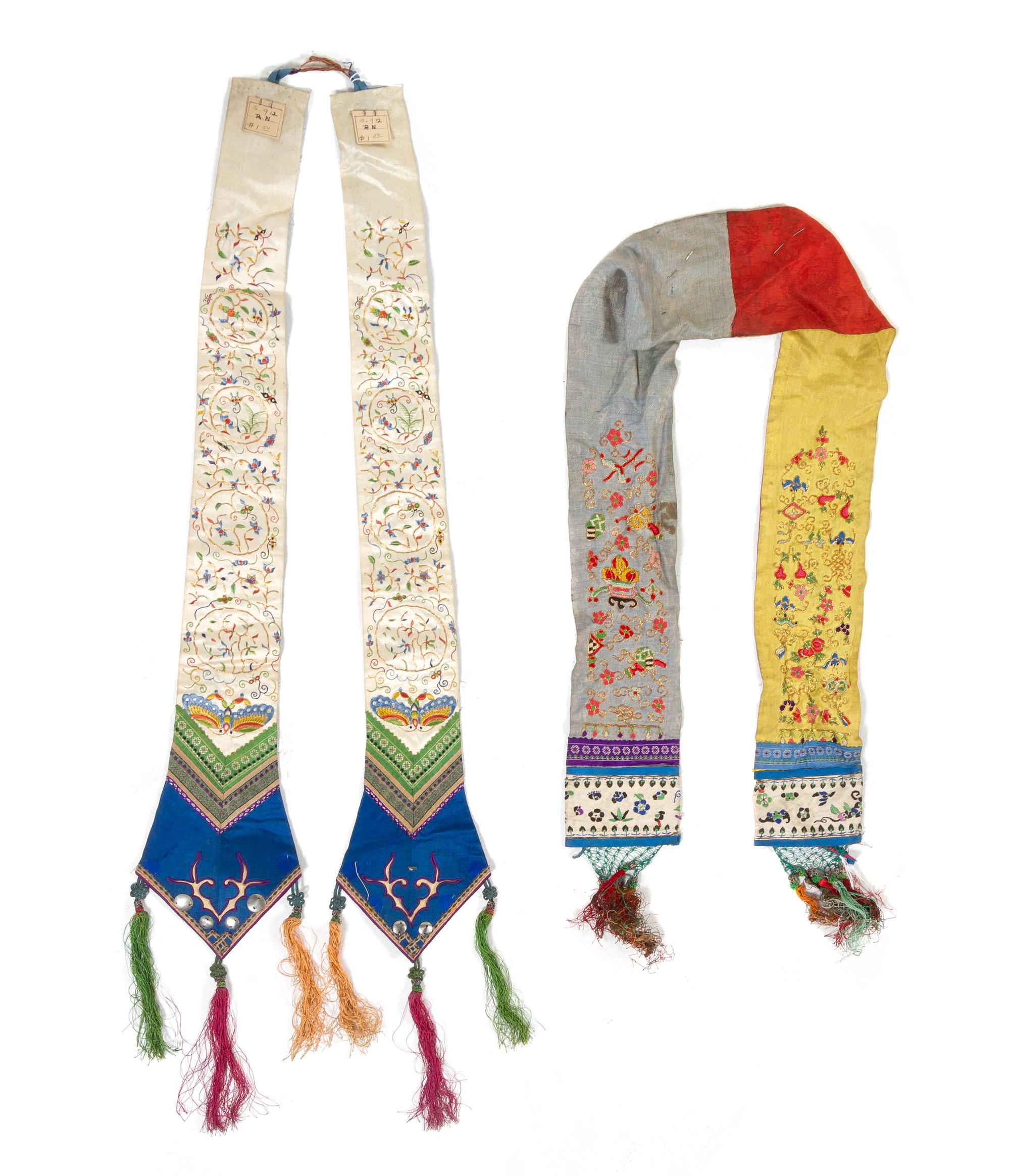 Twenty-Three Chinese Embroidered Silk Articles Length of largest 28 3/4 inches. — 19TH CENTURY