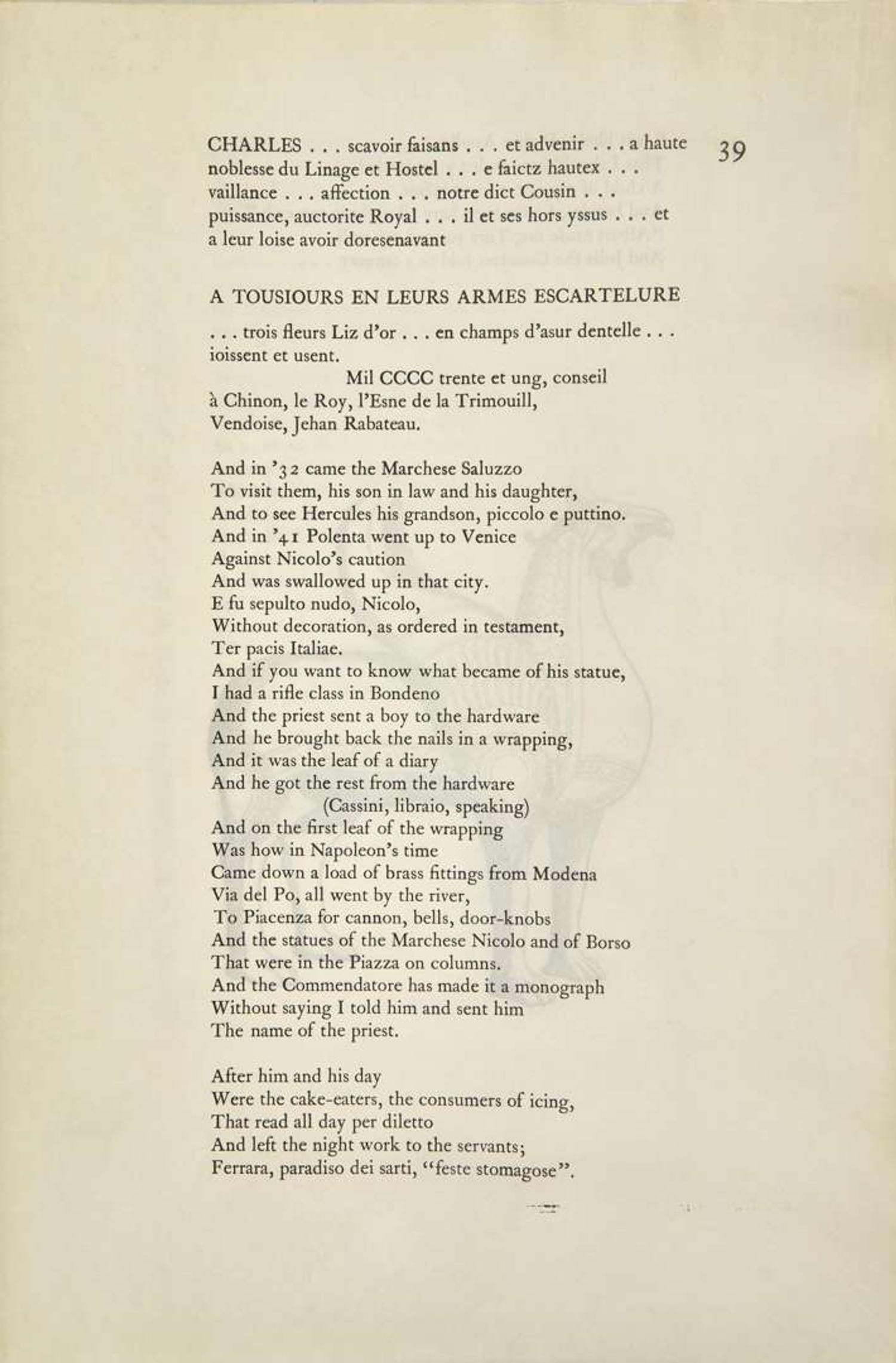 [Literature] Pound, Ezra: Proof Sheet on Vellum from "Draft of the Cantos 17-27"