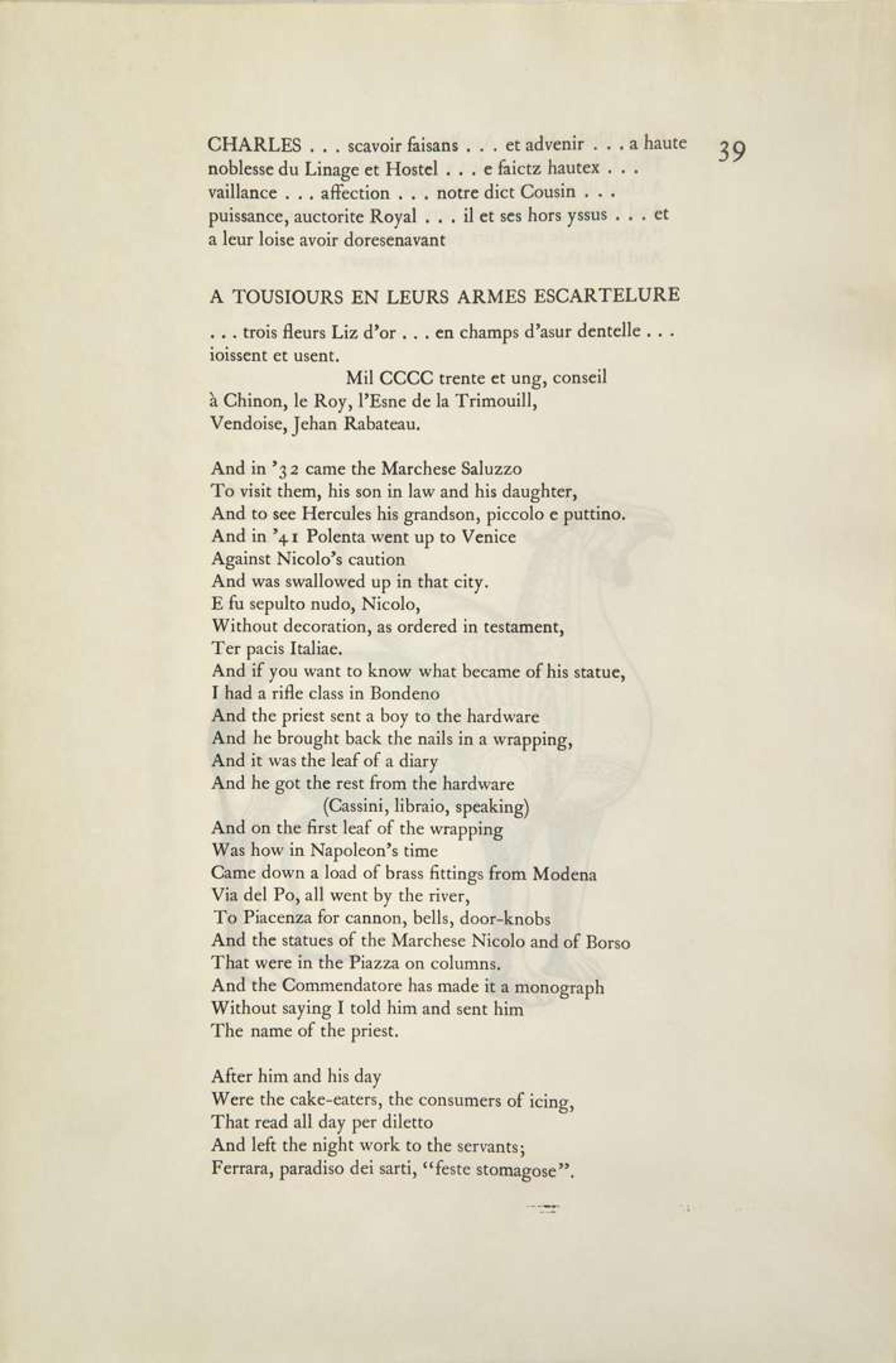 [Literature] Pound, Ezra: Proof Sheet on Vellum from "Draft of the Cantos 17-27"