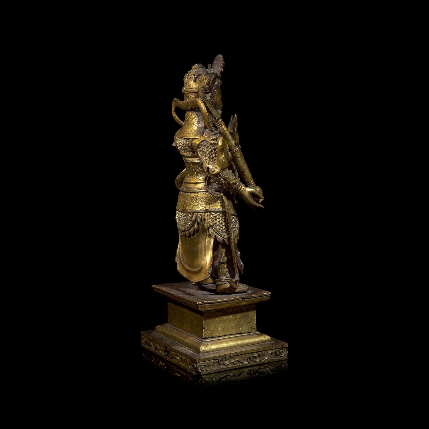 A Chinese Gilt Bronze Figure of Weituo Pusa , Ming Dynasty 明 鎏金銅韋陀