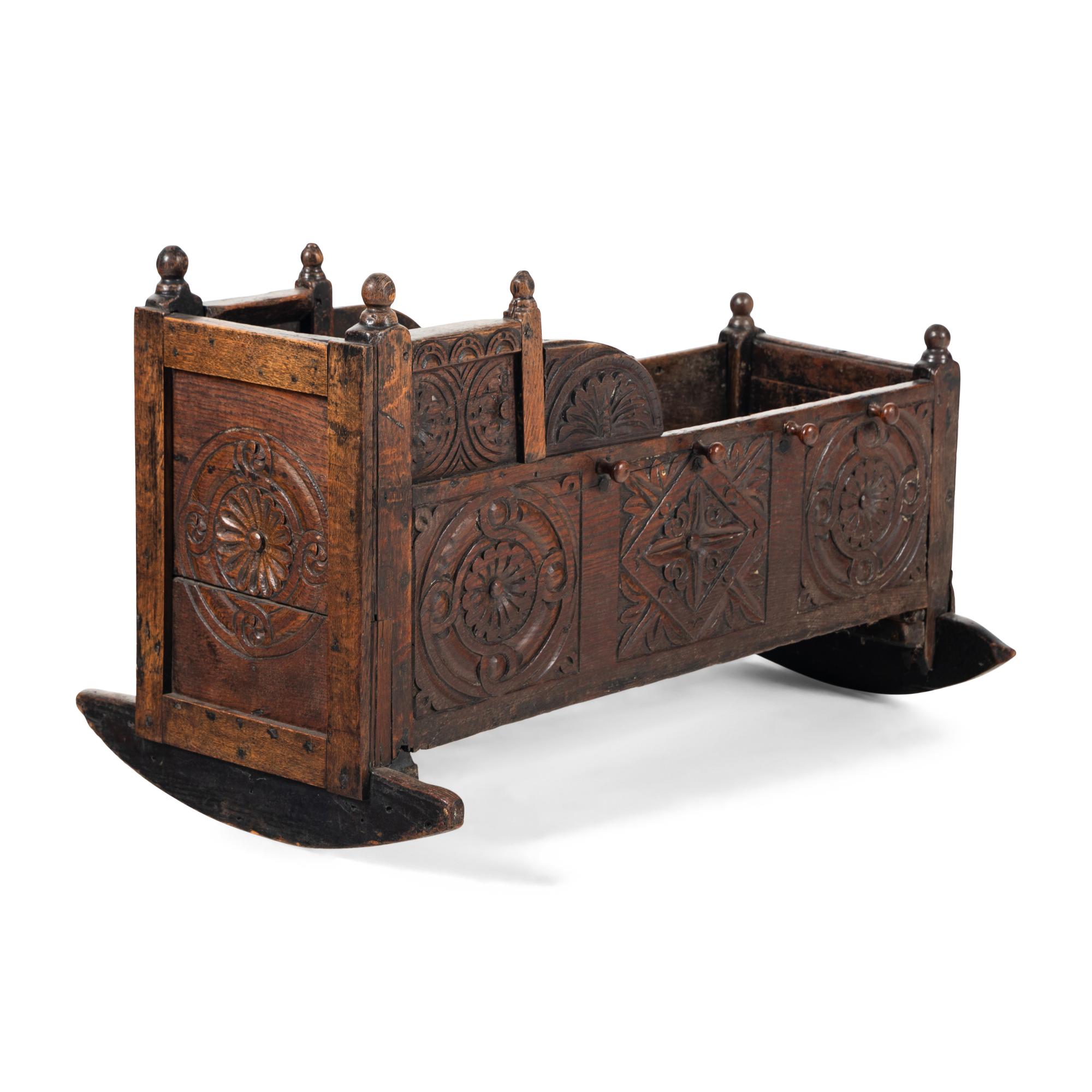 An English Oak Rocking Cradle