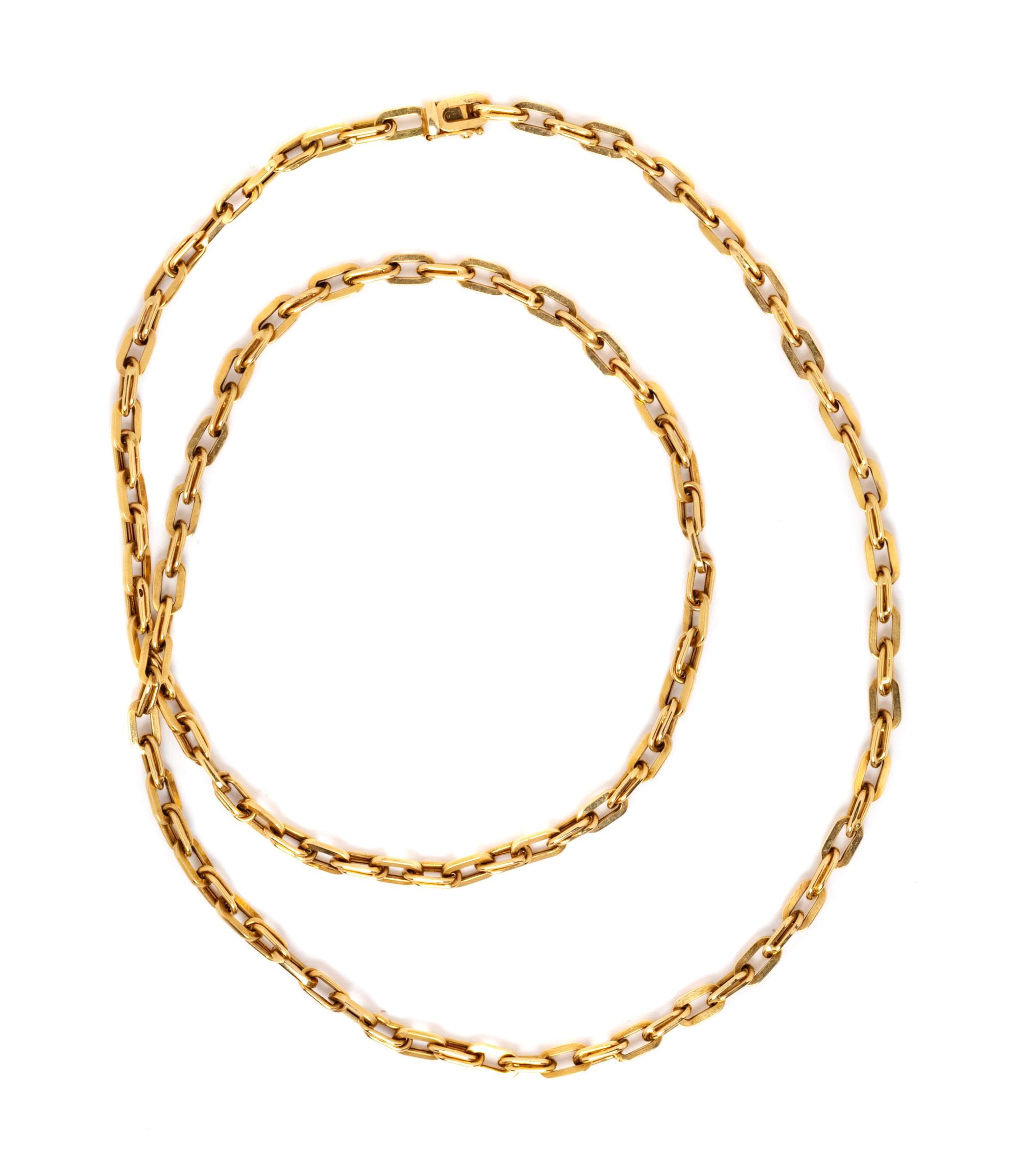 A 14 Karat Yellow Gold Chain, Italian,
