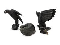 Three Inuit Carved Stone Figures of Birds