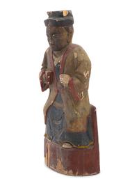 A Chinese Carved Polychrome Decorated Figure