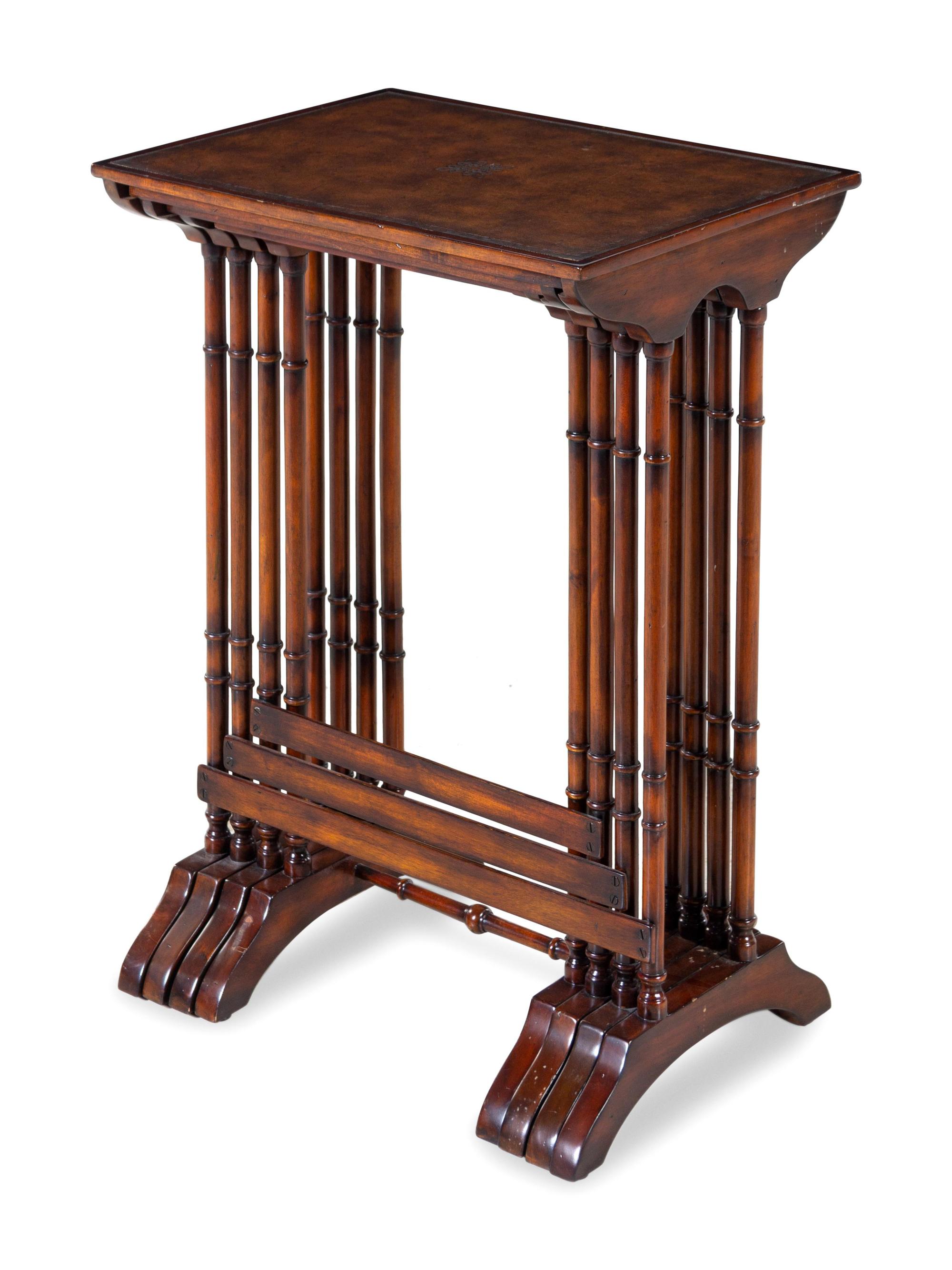 A Set of Four George III Style Mahogany Nest of Tables
