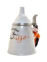 A Schierholz Pewter Mounted Character Stein Height 7 inches. — 19TH/20TH CENTURY