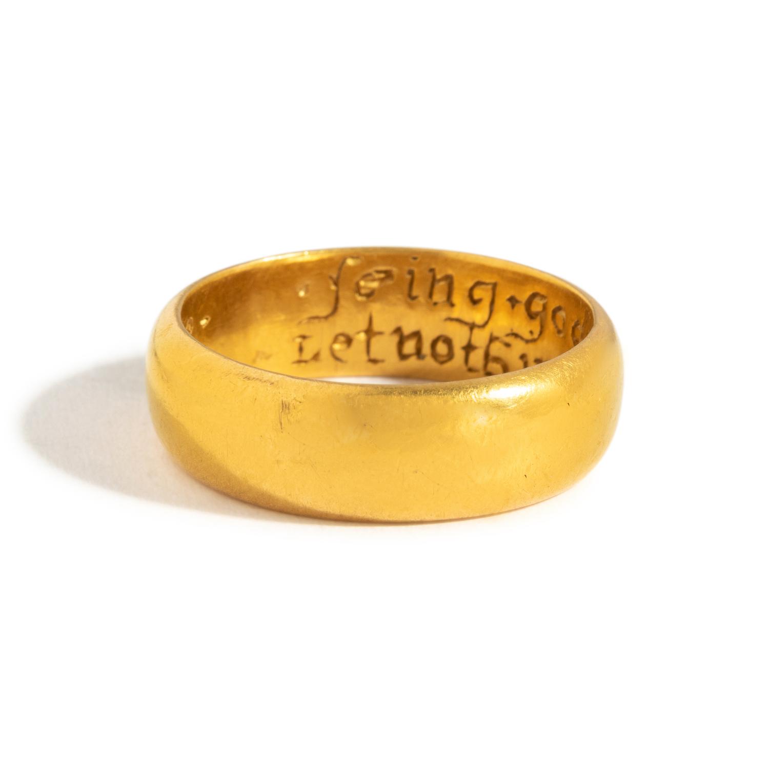 An English Gold Posy Ring with Inscription