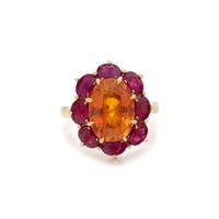 ORANGE SAPPHIRE AND RUBY RING